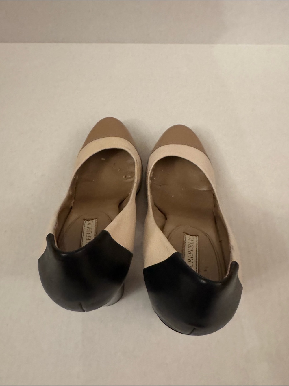 Banana Republic Beige, Taupe & Black Colorblock Block Heel Pumps - Picture 7 of 13